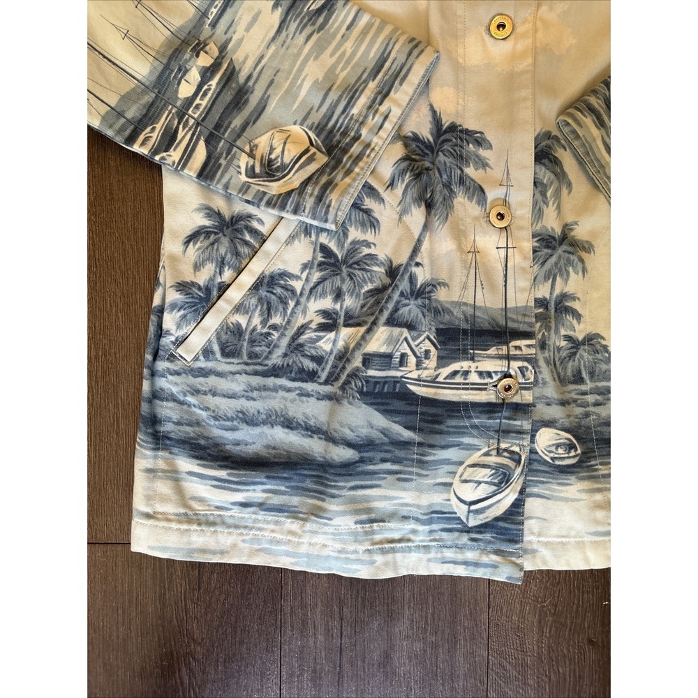 Vintage Ralph Lauren Naval Supply AOP Chore Coat Barn Jacket Nautical Tropical L - Picture 4 of 16